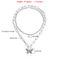 Jewelry ins fashion double bamboo snake bone chain OT buckle pearl stripe butterfly pendant necklace female