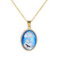 Creative Handmade Jewelry ETSY Blue Sky White Cloud Eagle Pendant Water Drop Shaped Resin Necklace