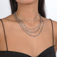 N1664 multi-layered thin chain claw chain splicing neck chain metal simple niche geometric necklace