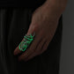 Internet celebrity trend light luxury design silver men's luminous silver dragon circle ring