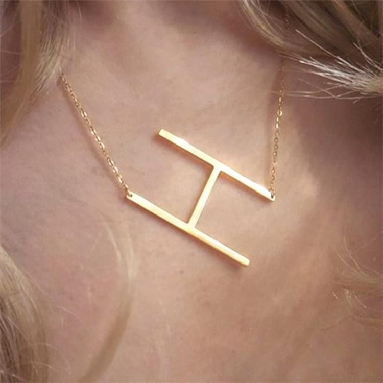 Stainless Steel Pendant 26 Letters Necklace Popular Jewelry