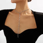 N1968 Simple sexy long tassel necklace trendy niche geometric rhinestone necklace necklace necklace