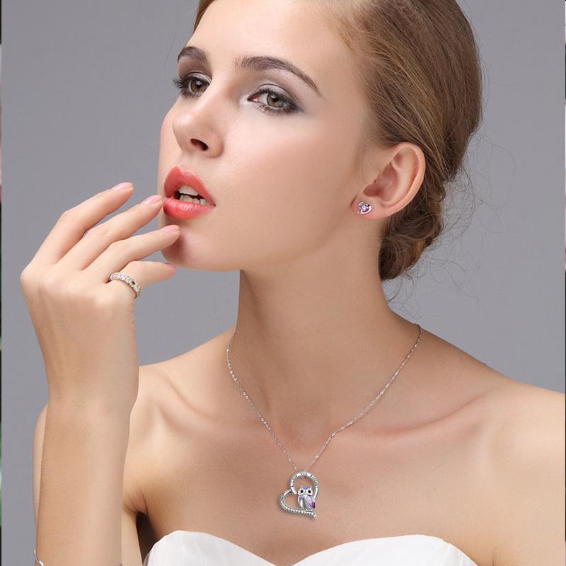 Explosive Pendant Necklace Women's Fashion Alphabet Necklace ILoveYou Heart Owl Jewelry