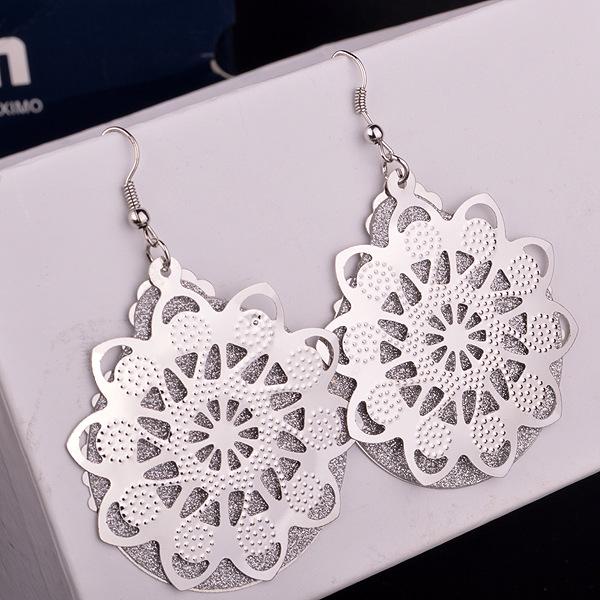 Stall Exaggerated Earrings Ferris Wheel Turntable Frosted Earrings Alloy Ear Jewelry Earrings