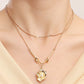 Jewelry trend double-layer imitation pearl geometric shaped pendant necklace female niche design sense