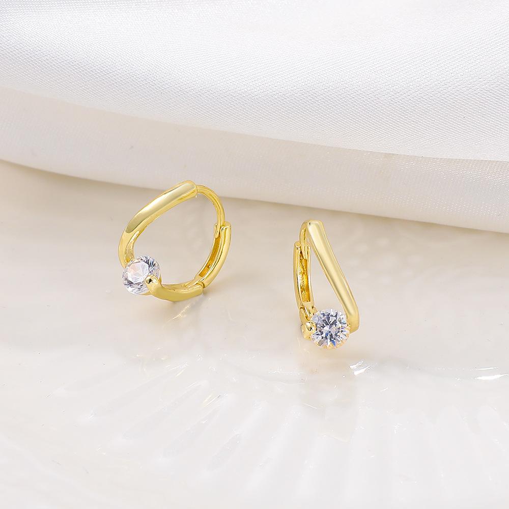 Simple temperament zircon earrings high-end sense net red all-match earrings niche design fashion geometric earrings women
