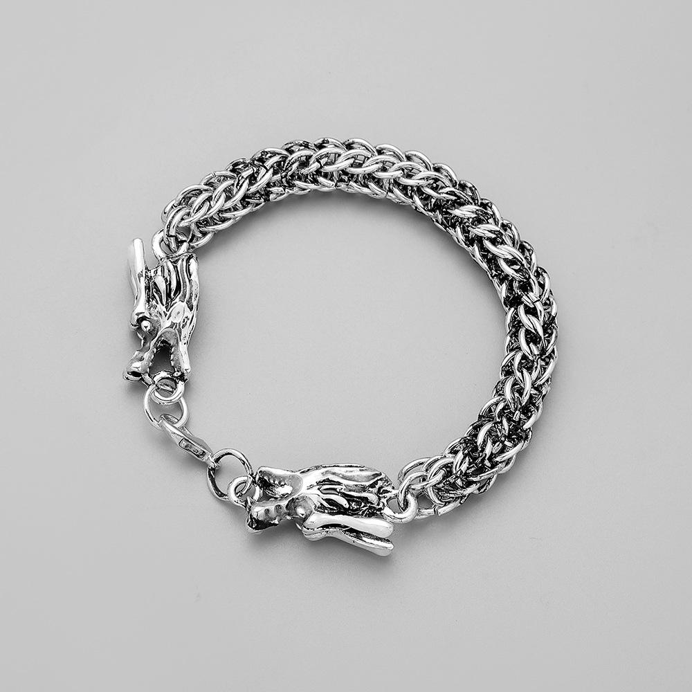 Explosive fashion punk silver men's luminous dragon fighting bracelet bracelet jewelry jewelry