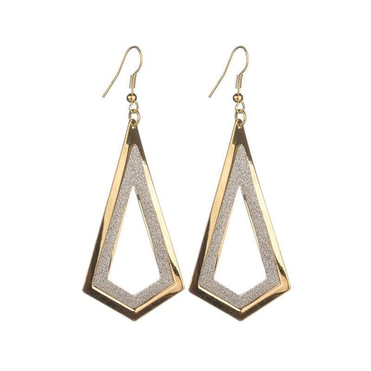 Exaggerated Frosted Long Earrings Exaggerated Personality Geometric Female Earrings