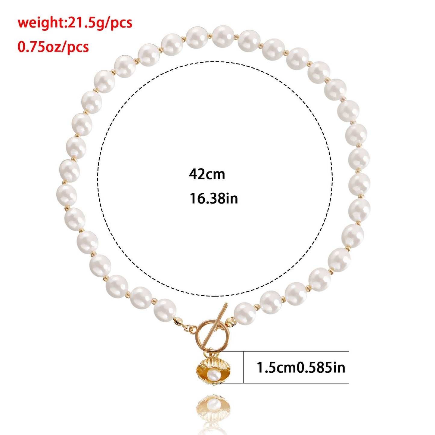 Jewelry ins imitation pearl necklace scallop pendant necklace female hot girl clavicle chain niche design
