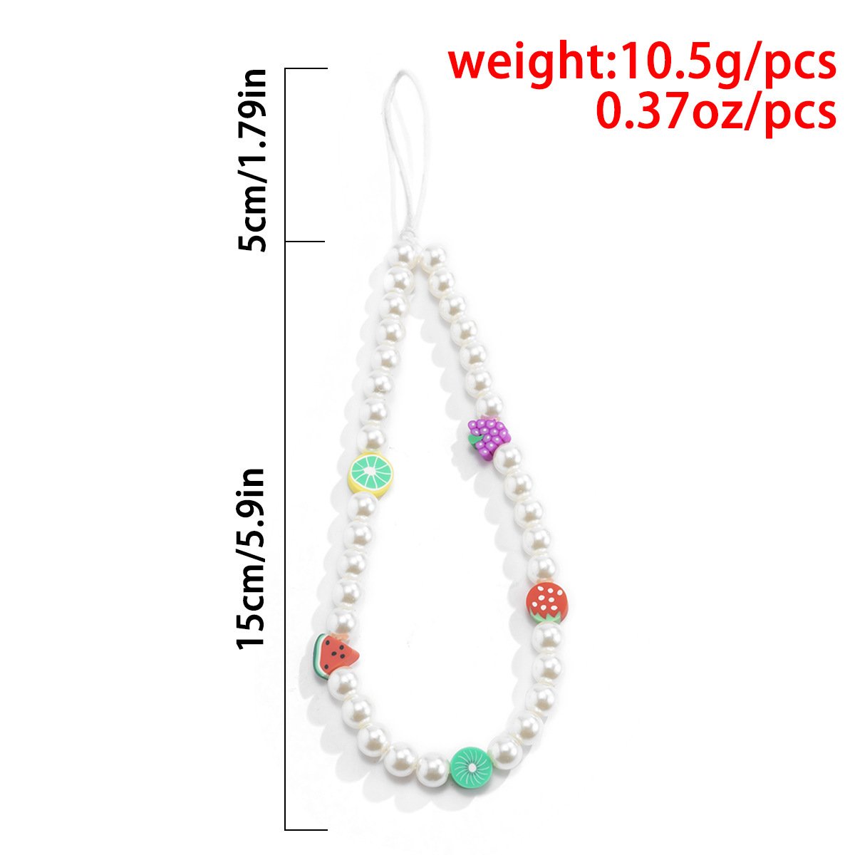 Jewelry Bohemian holiday imitation pearl fruit mobile phone chain sweet and cool temperament soft pottery accessories
