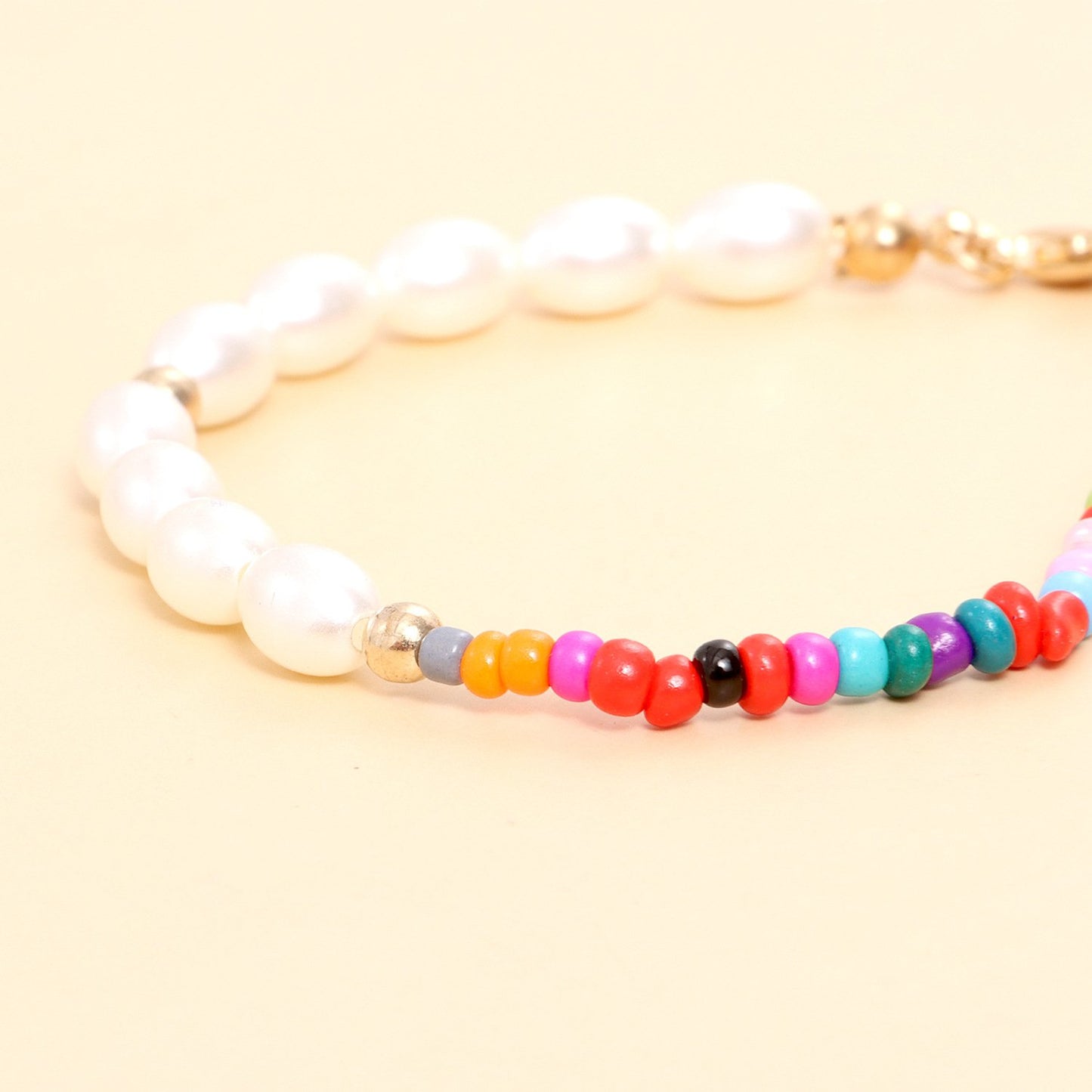 Jewelry Ladies Half Color Rice Bead Pearl Bracelet Fashion Personality Matching Jewelry