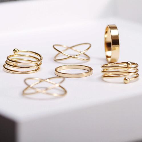 Vintage Exaggerated Knuckle Ring Fashion Simple Ring Jewelry Set