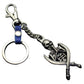 Double Sword Reaper Skull Alloy Pendant Leather Keychain Retro Key Ring Pendant Gift