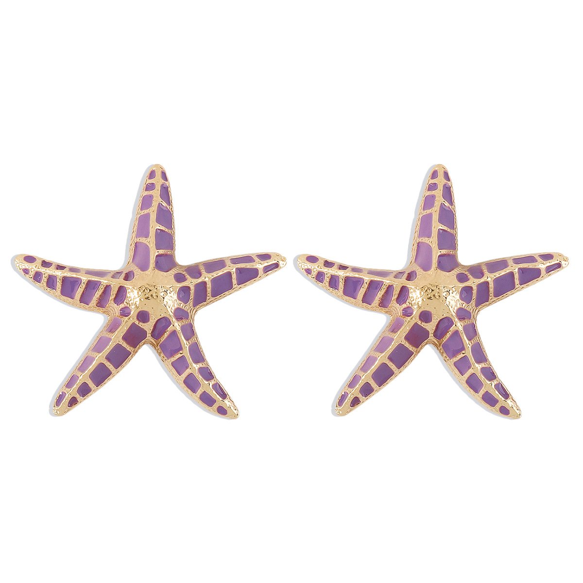 E1841 Jewelry Geometry Heavy Industry Alloy Drip Oil Earrings Starfish Beach Vacation Earrings Female
