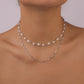 N125 Fashion Internet Red Simple Necklace Imitation Pearl Stacked Small Necklace Cold Geometric Necklace