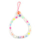 Ethnic diy color soft pottery imitation pearl acrylic geometric beaded mobile phone chain