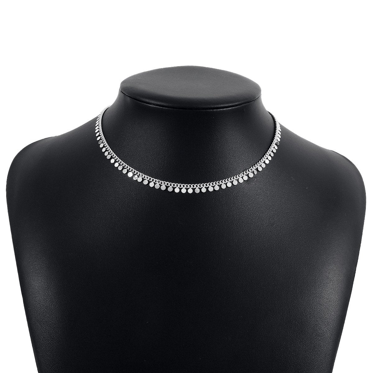 N1245 Simple niche disc tassel necklace single-layer fashion personality trendy necklace net red street style necklace