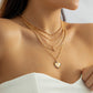 Jewelry personality heart-shaped three-dimensional eyes pendant necklace female simple full diamond moon chain necklace