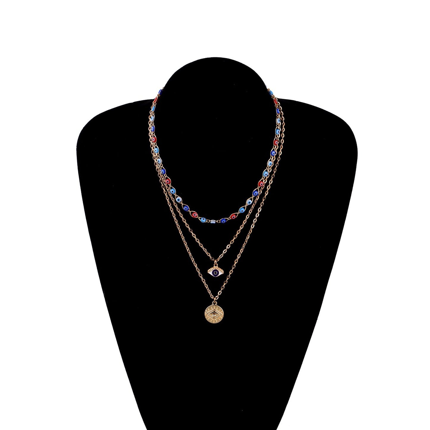 Jewelry multi-layer devil's eye pendant necklace female fashion exaggerated trend eye necklace