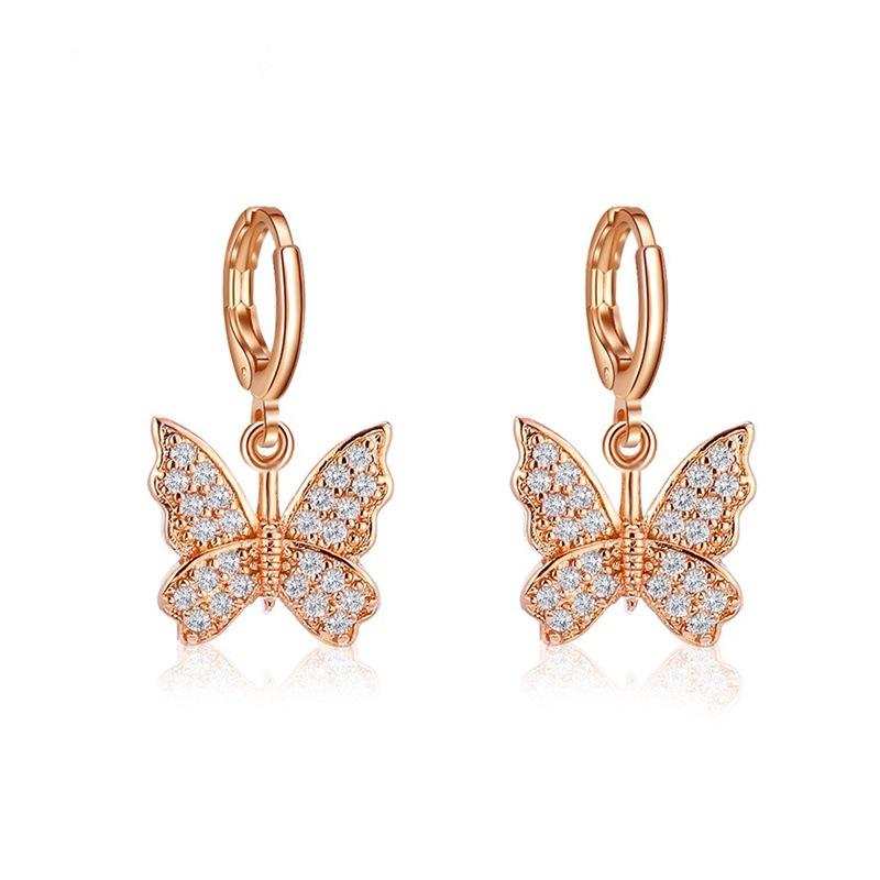 Earrings Fashionable Diamond Butterfly Earrings Temperament Elegant Butterfly Earrings Accessories