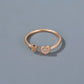 Jewelry Sweet and Versatile Heart Butterfly Ring Adjustable Ring Girls Index Finger Open Ring