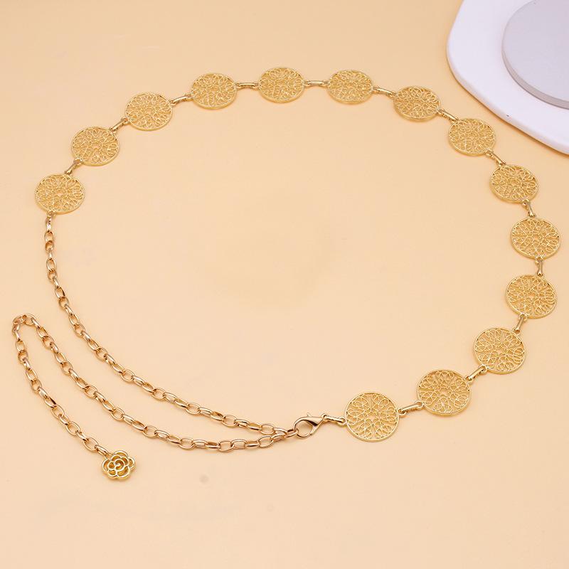 Spring Summer Hook Adjust Waist Chain Ladies Fashion Metal String With Dress Sweater Decorative Body Chain