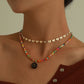 Jewelry Fashion Acrylic Smiley Face Pendant Necklace Colorful Beads Alloy Butterfly Chain Necklace