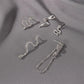 Set earrings personality five-piece set full of diamonds snake-shaped earrings punk street hipster earrings
