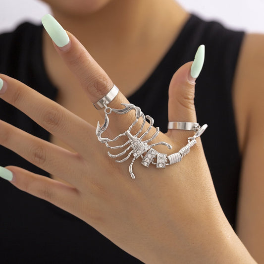 Jewelry Personality Scorpion Three-dimensional Open Ring Female Punk Alloy Cold Diamond Bracelet