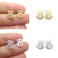 Popular Bee Stud Earrings Stainless Steel Plane Hollow Bee Shape Ear Stud Ear Stitch Insect Earrings