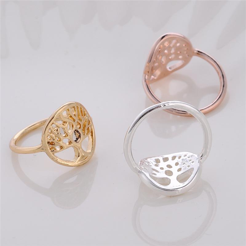 Exclusively for explosive style hollow tree ring female circle banyan tree plant ring ring small fresh women's jewelry