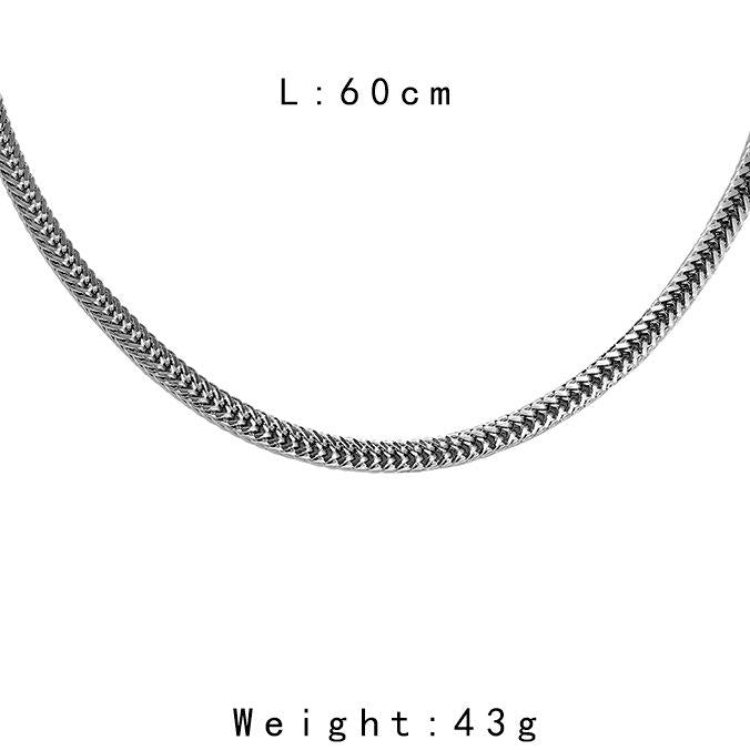 Jewelry niche design sense men's wide-brimmed foxtail chain single chain necklace