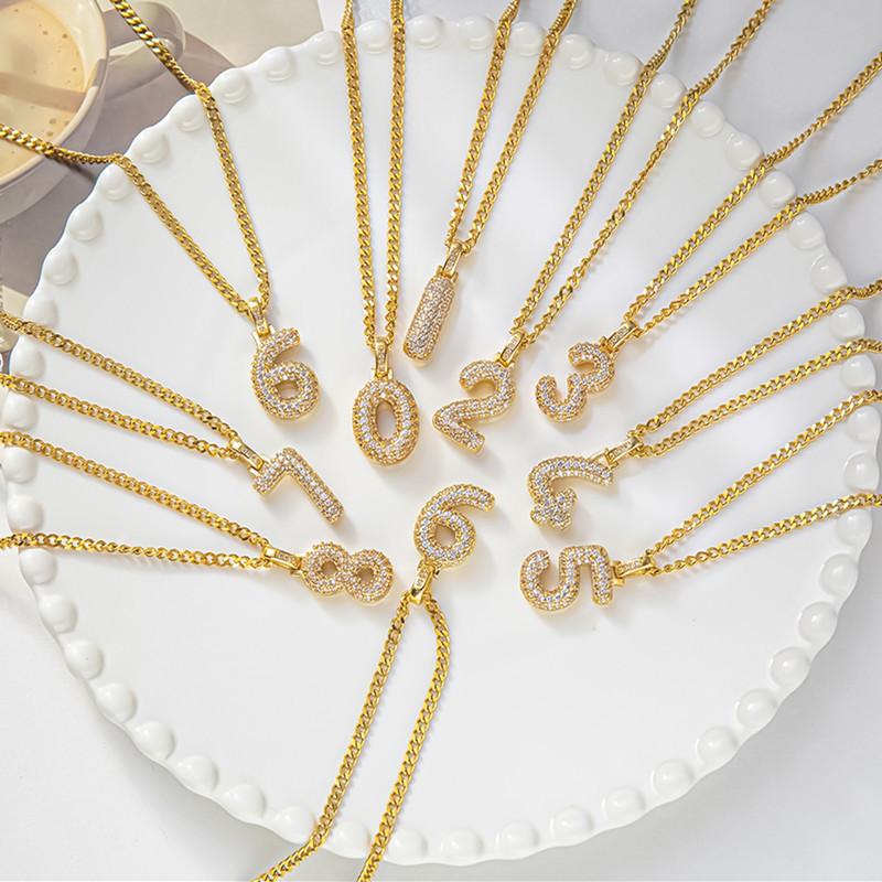 Jewelry Ins Hip Hop Number Necklace Angel Lucky Number Clavicle Chain