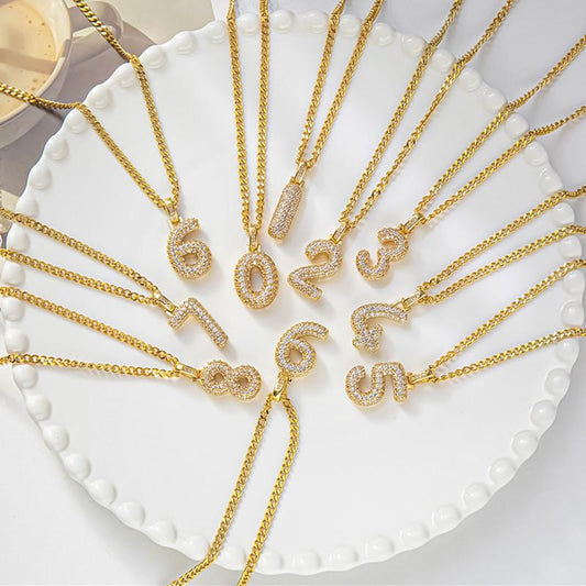 Jewelry Ins Hip Hop Number Necklace Angel Lucky Number Clavicle Chain