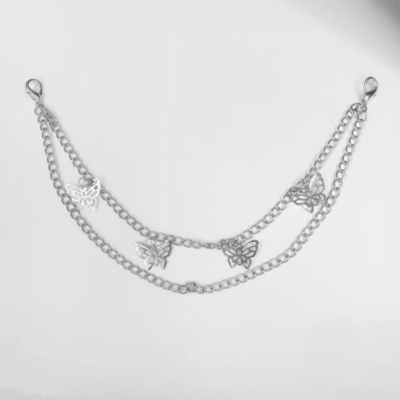 Jewelry Versatile Street Shot Women's Bag Accessories Chain Butterfly Double Chain Business Temperament Bag Chain