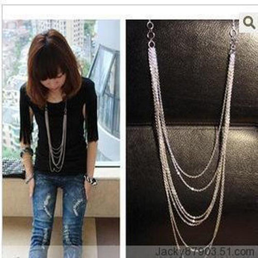 Classic Tassel Sweater Chain Long Multilayer Fashion Versatile Accessories Long Necklace