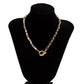 Jewelry Simple Asymmetric Printed Bead Necklace Female Niche Cross Chain OT Buckle Necklace