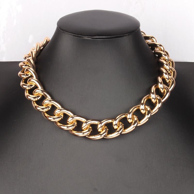 in indifferent niche design aluminum chain collarbone chain female trend fashion temperament stacked hip-hop necklace