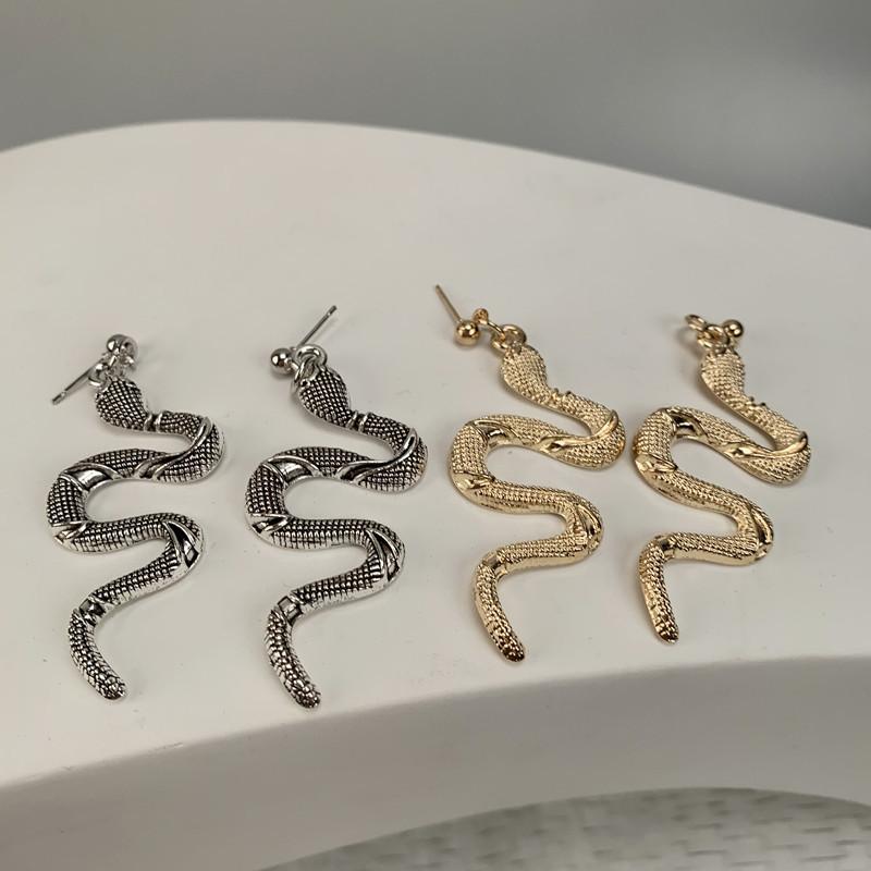 Personality Retro Spirit Snake Alloy Necklace Exaggerated Earrings Necklace Couple Punk