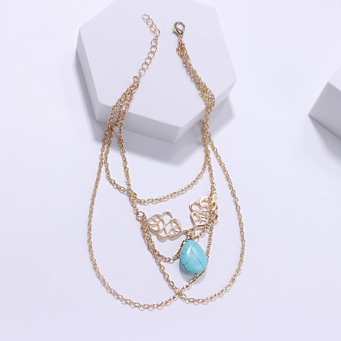 Arm chain jewelry hollow auspicious pendant water drop turquoise tassel arm chain bracelet bracelet