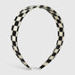 F4321 Internet celebrity checkerboard hair hoop wide-brimmed resin simple head hoop niche retro going out pressing hair headgear