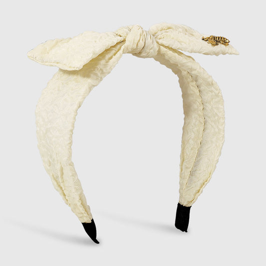 F4462 Elegant geometric headband fabric art exaggerated bow little bee sweet solid color headband hairpin female