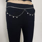 Sexy popular metal sequin waist chain female hip-hop simple ins tassel diamond claw chain body chain