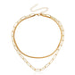 Jewelry Double Layer Multilayer Square Clavicle Chain Blade Snake Chain Clavicle Chain Ladies Necklace