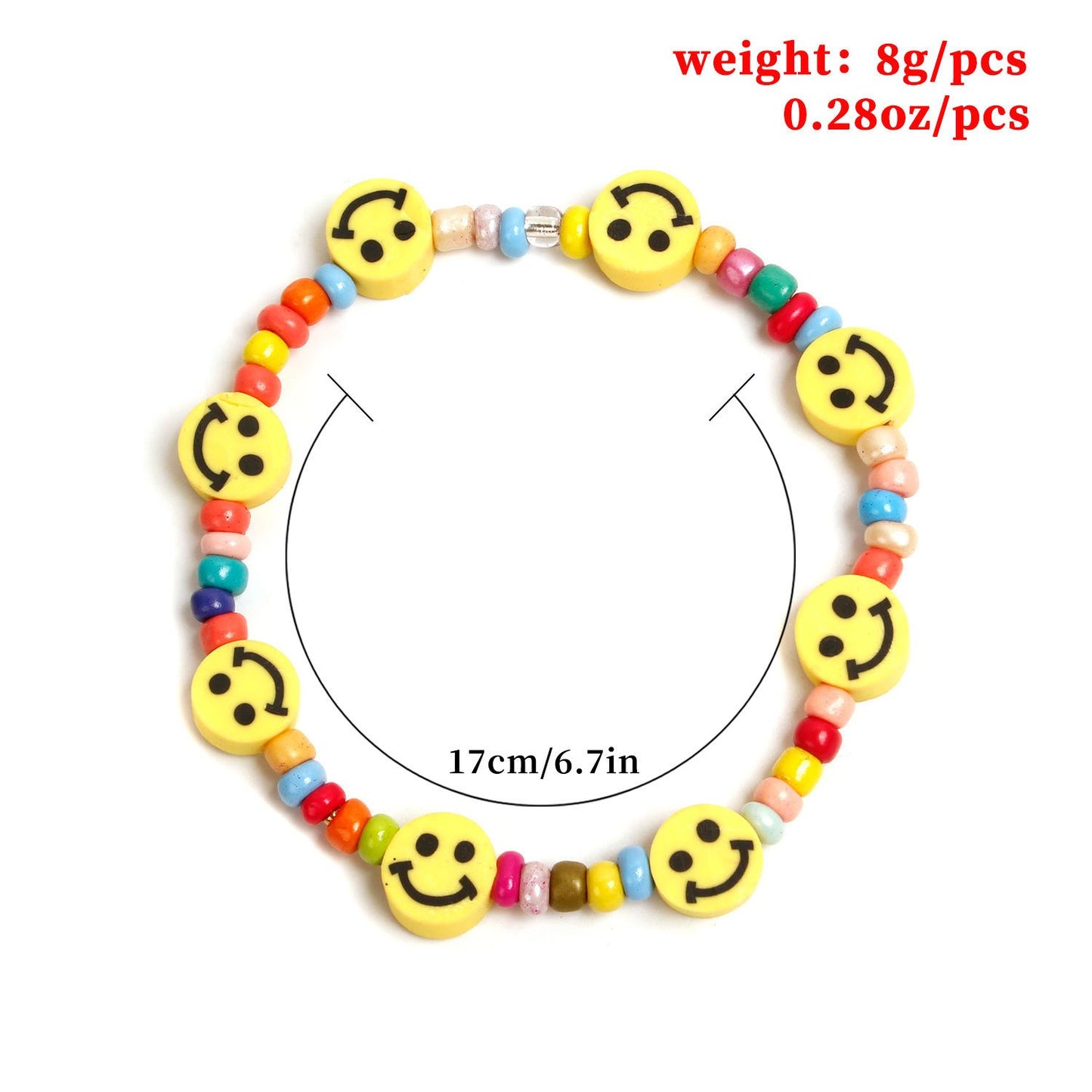 Jewelry Cartoon Smiley Rice Bead Bracelet Female Color Handmade Beaded Bohemian Jewelry Bracelet