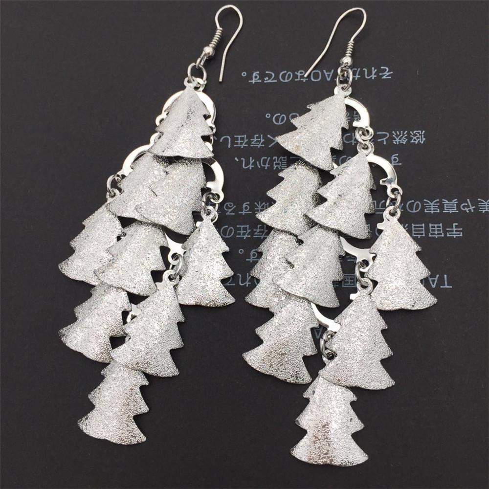 Christmas tree frosted earrings atmospheric personality multi-layer tassel earrings earrings jewelry