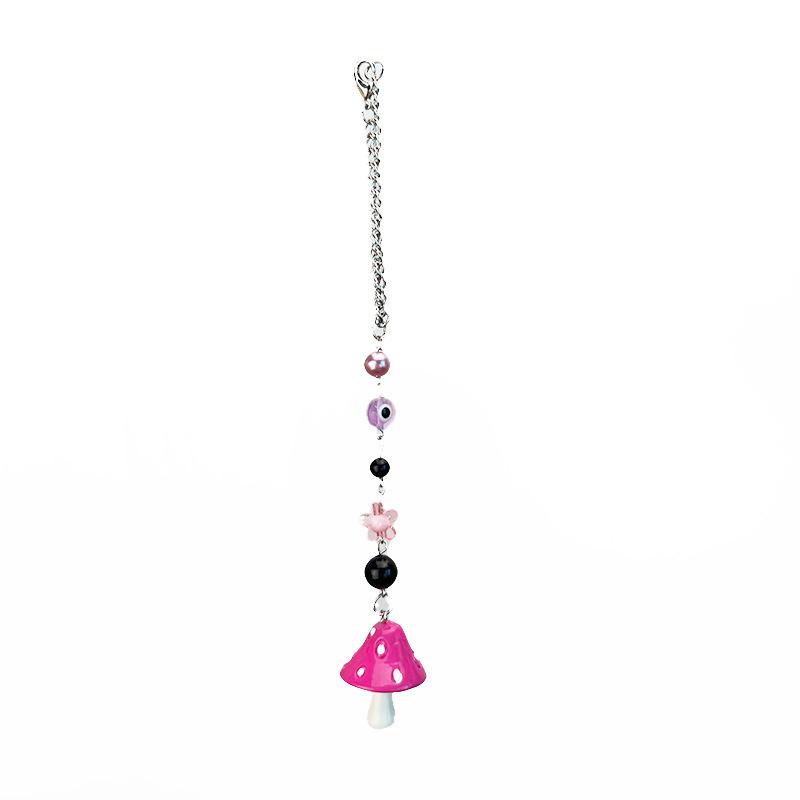 Creative Mushroom Pendant Multipurpose Ornament Devil's Eye Keychain Pearl Bag Ornament