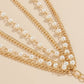 Jewelry imitation pearl thin chain mix and match body chain suit beach bikini sexy chest chain female