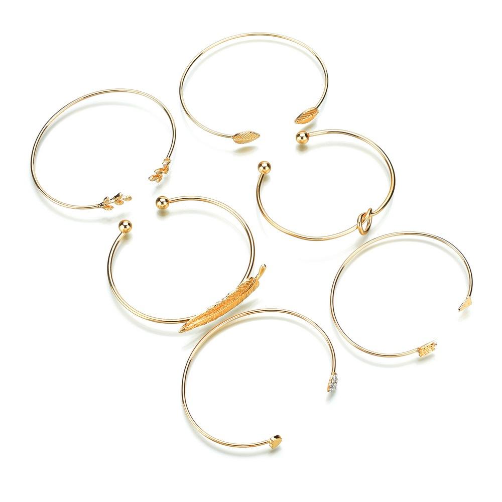 Accessories Pop Heart Leaves Peach Heart Bracelet 6-Piece Bracelet