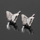 Fashion Pressed Sand Butterfly Stud Earrings Double Metal Three-dimensional Animal Earrings Chunna Jewelry